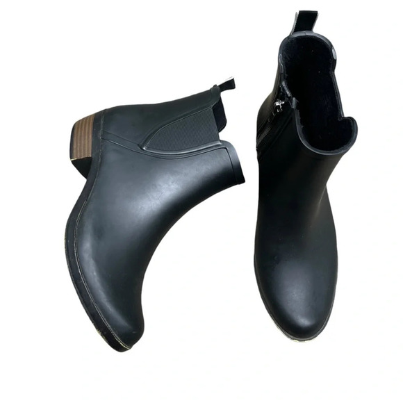 Lucky Brand Womens Bunita Black Rainboots Size 8 - Picture 1 of 10